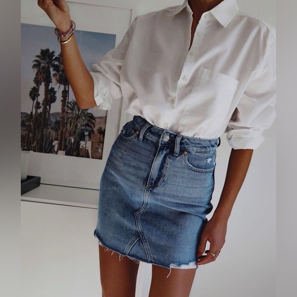 Paige Denim Blue Jean Mini Skirt - Picture 2 of 8